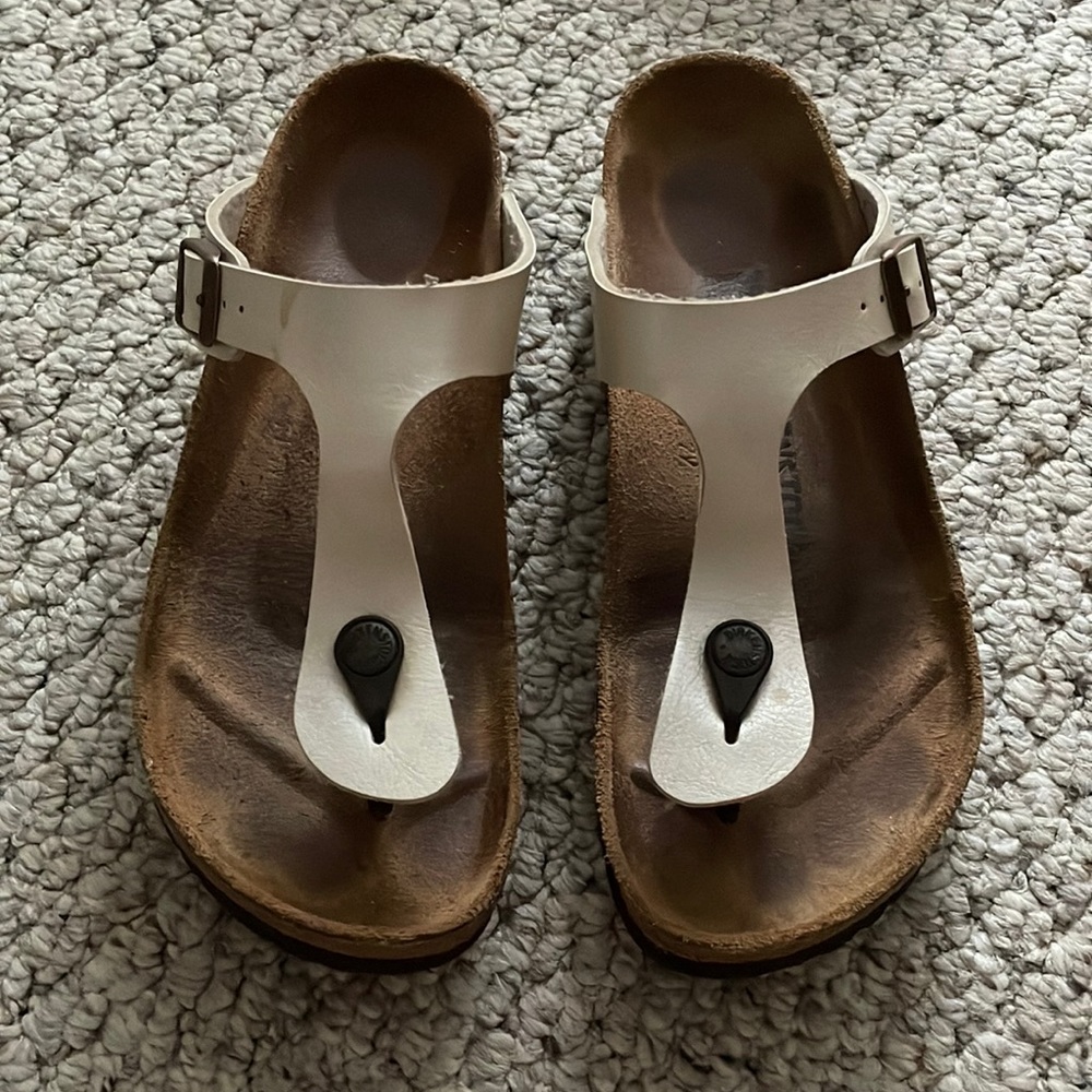 Birkenstock Gizeh birko-flor graceful pearl white size 39